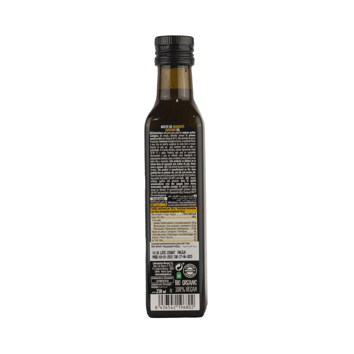 NaturGreen Organic Avocado Oil 250 ml
