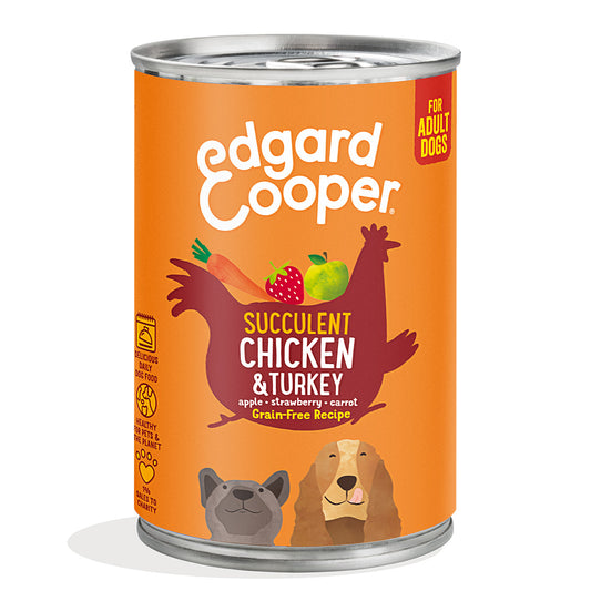 Natvoer voor honden Kip en kalkoen Edgard & Cooper 400 g
