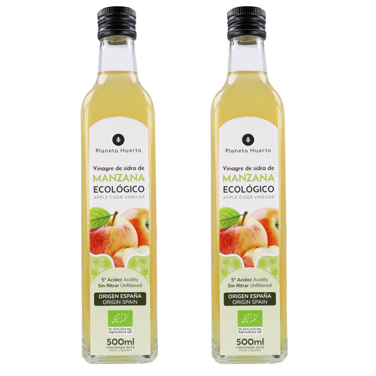 Pack 2x Vinagre de sidra de manzana sin filtrar ECO Planeta Huerto 500 ml