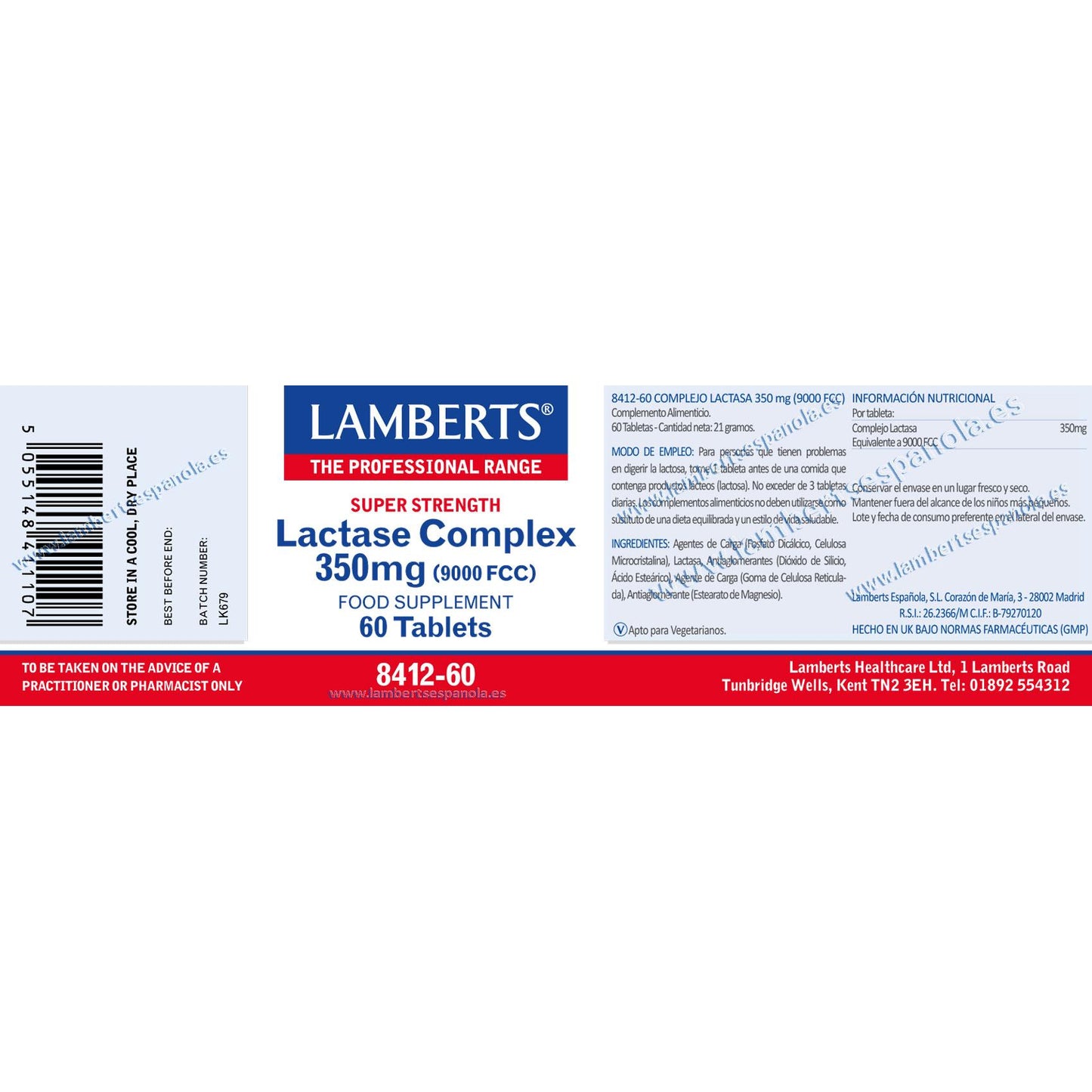 Laktase Verdauungsenzym in Tabletten Lamberts 350 mg