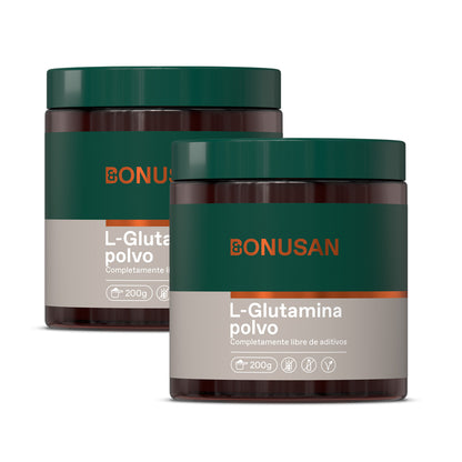 Zestaw 2x L-glutamina w proszku Bonusan, 200 gramów proszku