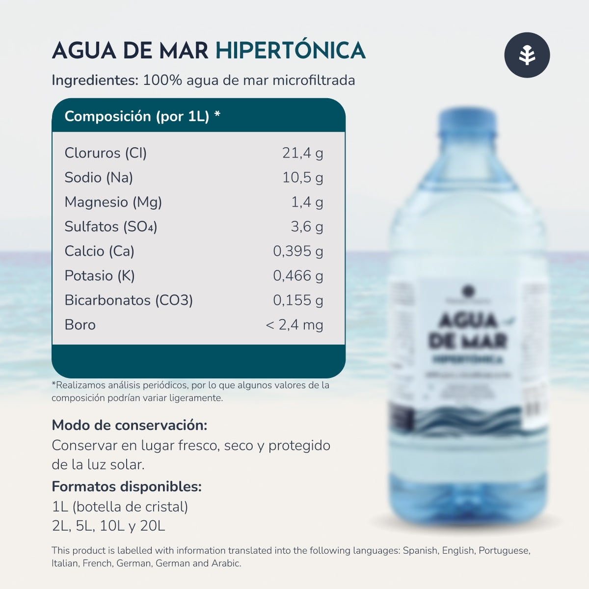 Hypertonisch zeewater Planeta Huerto 2 L