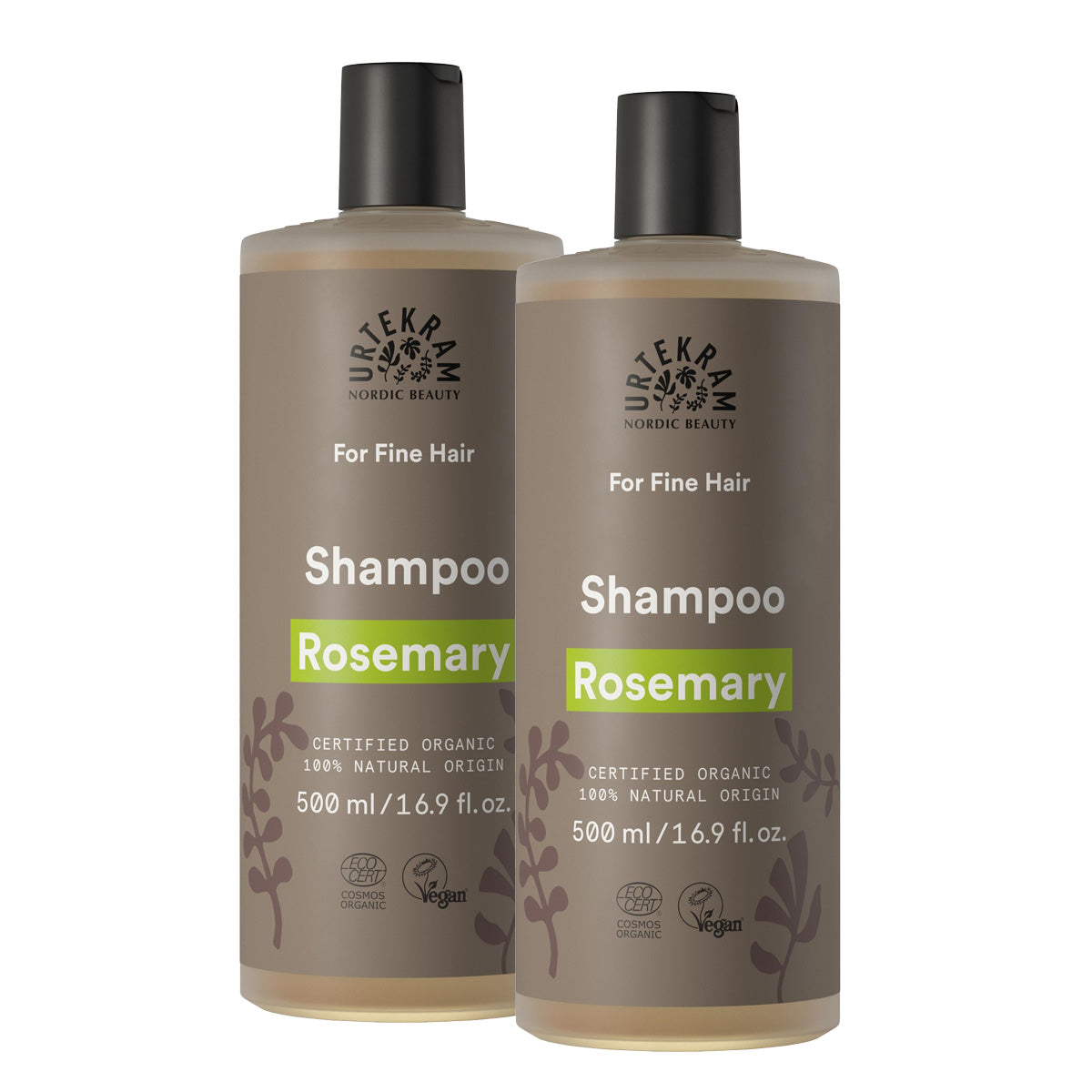 2er-Pack Rosmarin-Shampoo für feines Haar Urtekram 500 ml