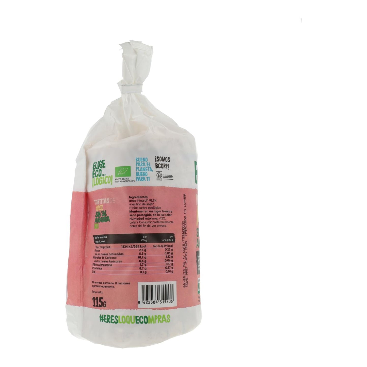 Rijstkoekjes zonder toegevoegd zout Bio Ecocesta 15 g