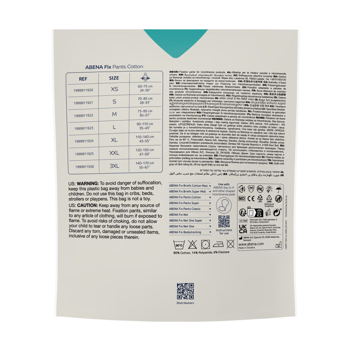 Abena Fix Pants Cotton Incontinence Size XS 3 pcs