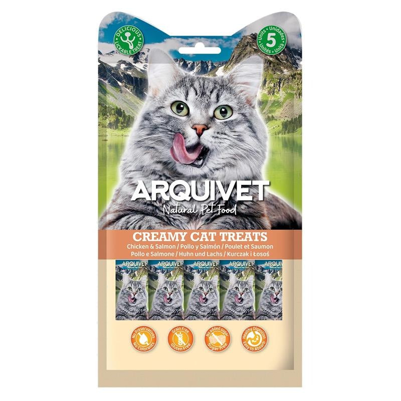 Arquivet Creamy Chicken and Salmon Cat Treats 5x14 g