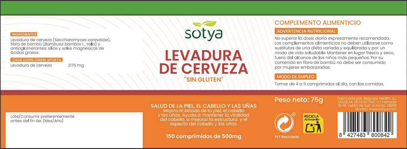 Glutenfreie Hefe Sotya 150 Tabletten