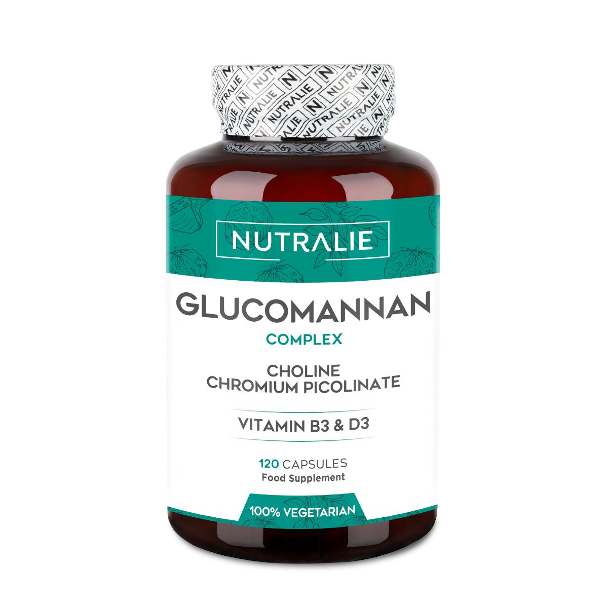Nutralie Glucomannan met Choline + B3 + D3 Gewichtsverlies 120 capsules