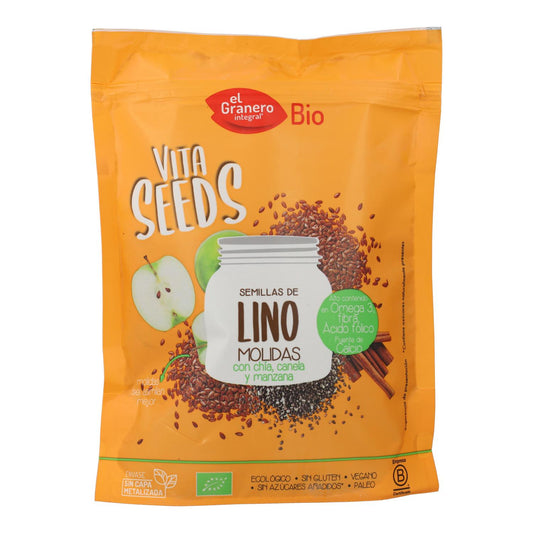 Graines de lin, de chia, de pomme et de cannelle biologiques Vitaseeds, 200 g