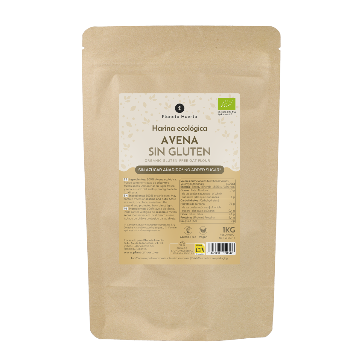 Glutenfreie Haferflocken ECO Planeta Huerto