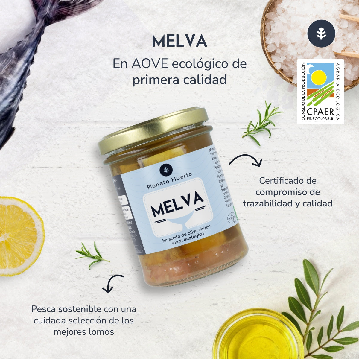 12er-Pack Makrele in nativem Olivenöl extra ECO Planeta Huerto 190 g