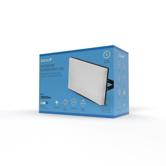 Proiettore LED da esterno, 30W, 2850LM, luce fredda (6000K) Garza