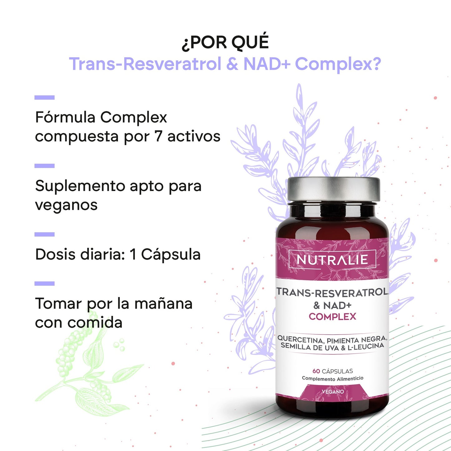Nutralie Trans Resveratrol e NAD+ Complex 686 mg 60 capsule