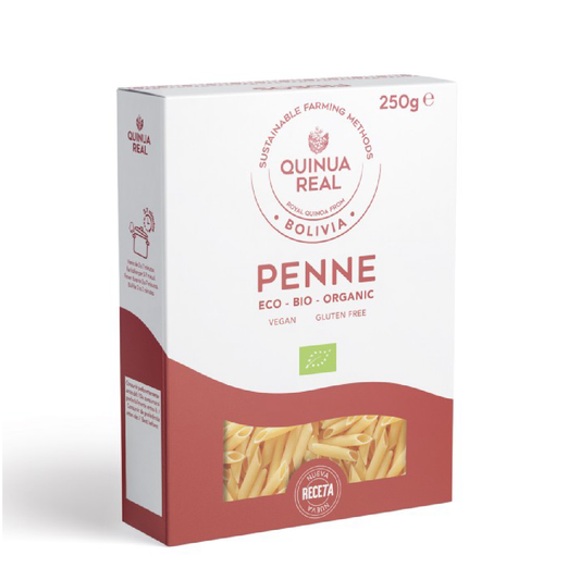 Macaroni Penne van Quinoa Real en glutenvrije biologische rijst Quinua Real 250 g