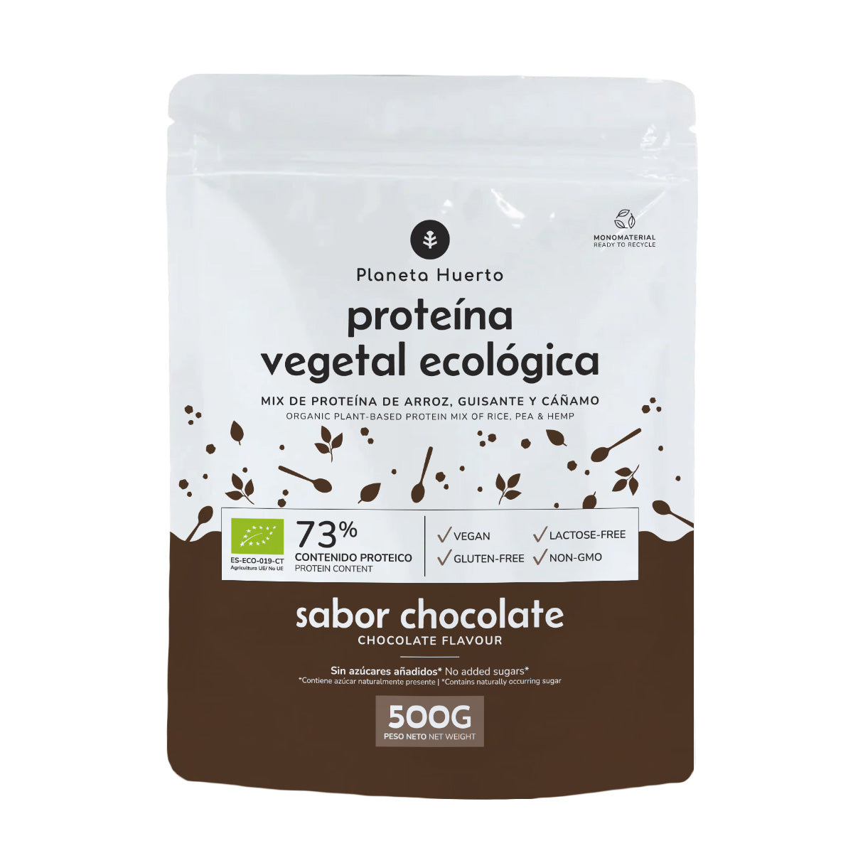 Vegetabiliskt protein ECO 73% choklad Planeta Huerto 500 g