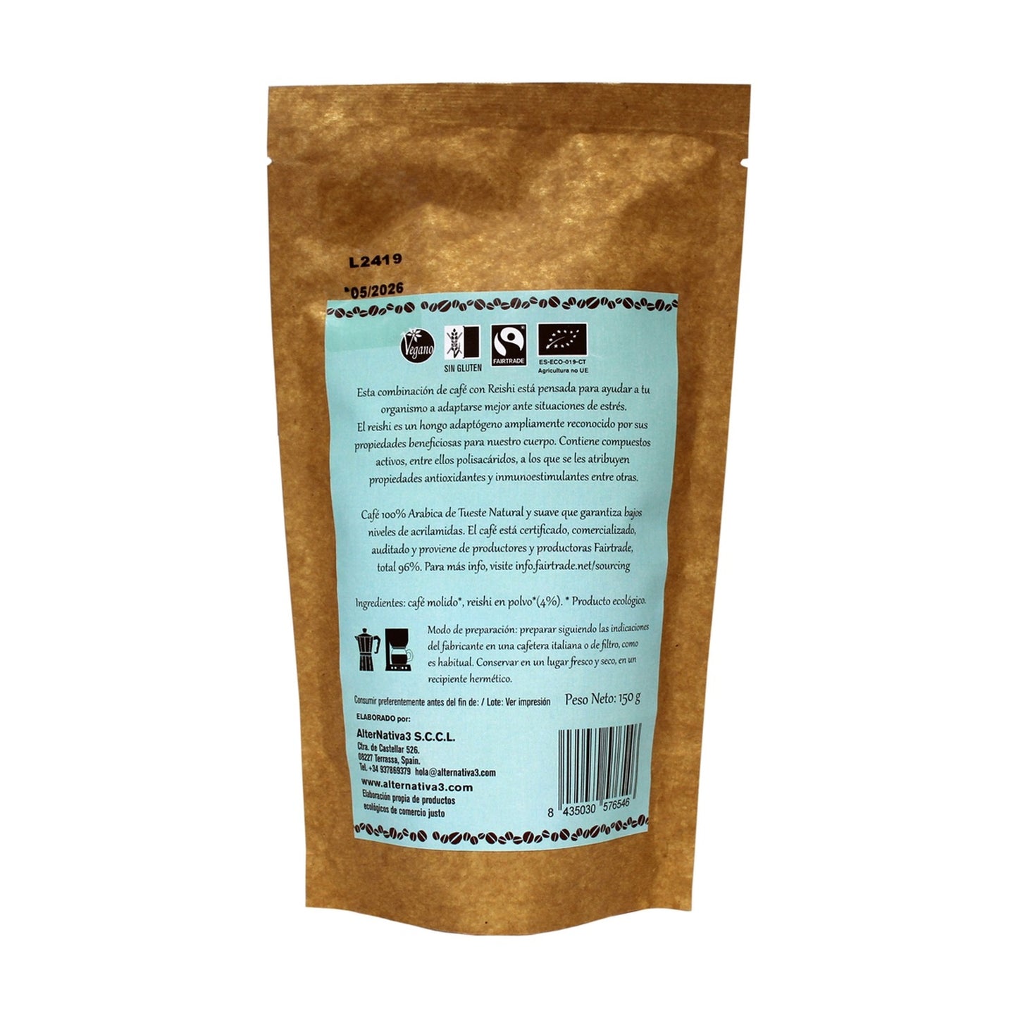 Gemalen koffie met leeuwenmanen BIO Alternativa3 150 g