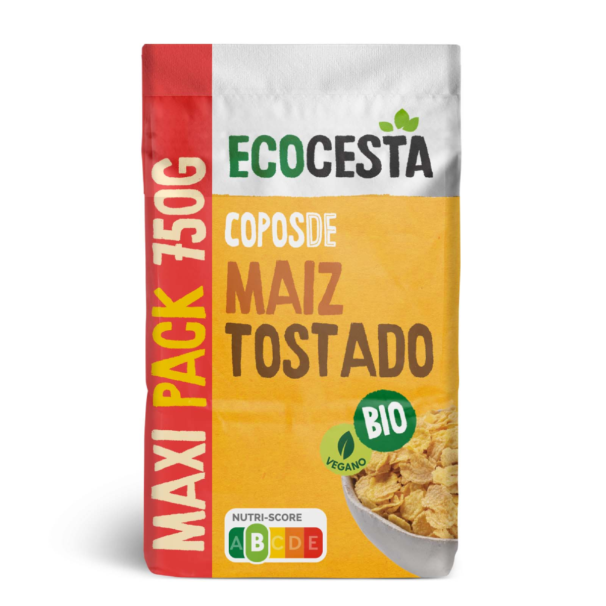 Maxi Pack Organic Toasted Corn Flakes Ecocesta 750 g