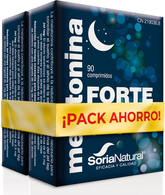 Opakowanie 2X Melatonina 100% czysta Soria Natural 90 tabletek