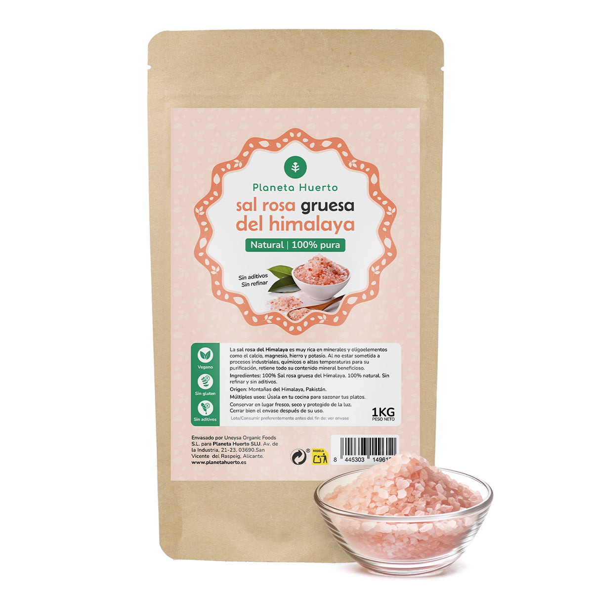 Sale grosso rosa dell'Himalaya Planeta Huerto 1 kg