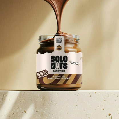 Cacao- en hazelnootcrème 55% Solo Nuts 200 g