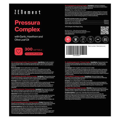 Pressura Complex, with garlic oil, hawthorn and olive leaves Zenement, 300 tablets