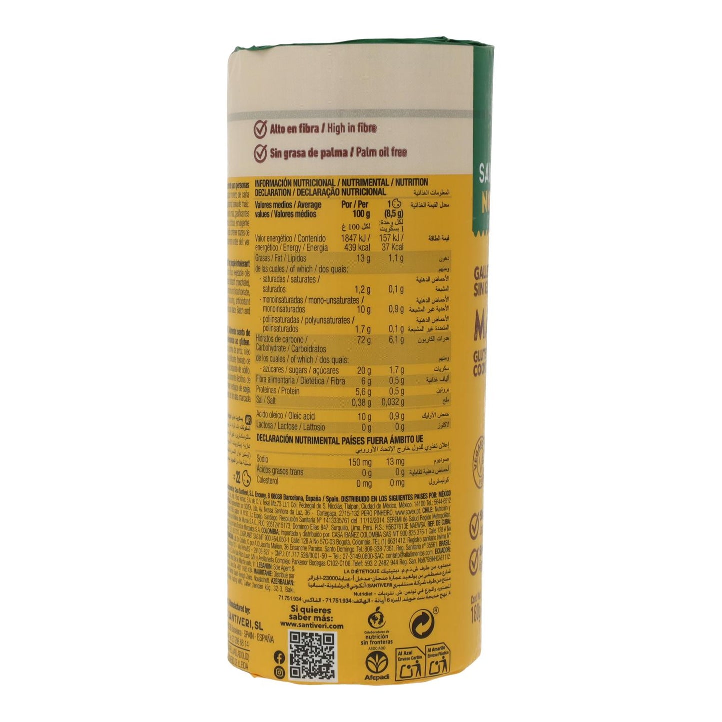 Galletas María sin gluten Santiveri Noglut 180 g