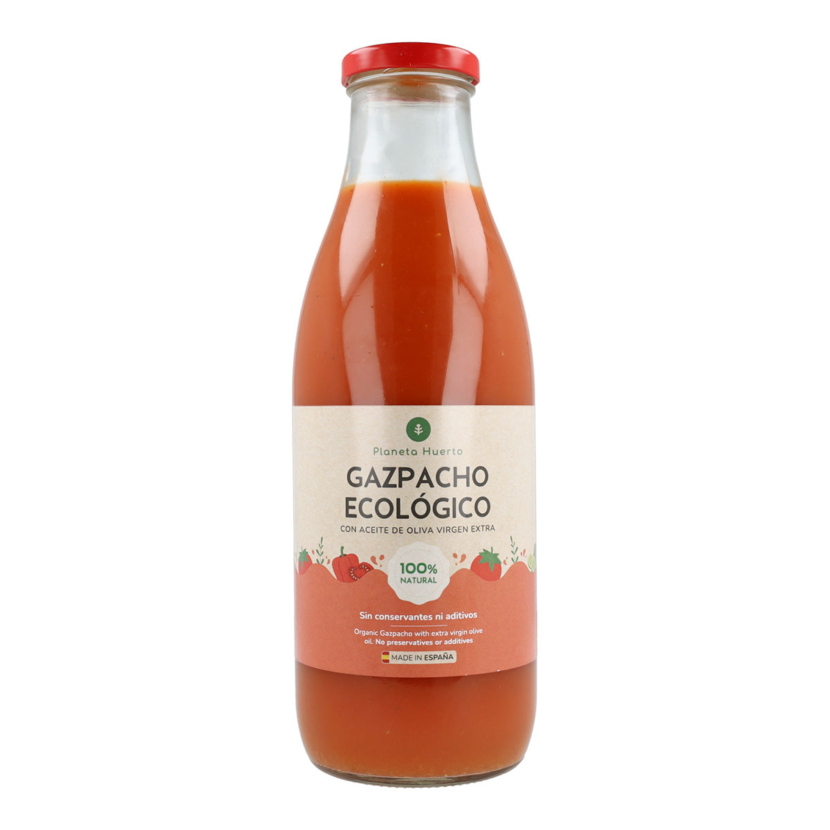 Pack of 3 traditional organic gazpacho with extra virgin olive oil Planeta Huerto 1L