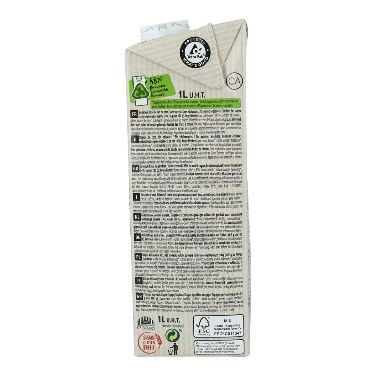 Boisson végétale à la noix de coco Classic Nature BIO Ecomil 1 L