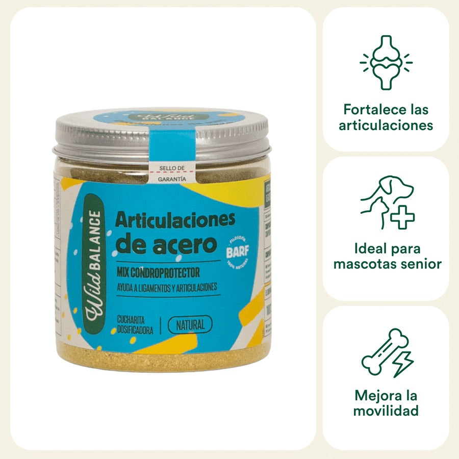 Articulations d'acier Complément naturel pour animaux de compagnie Wild Balance 100 g