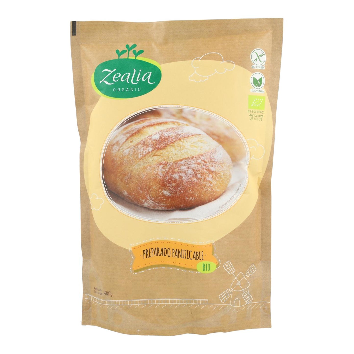 Mélange de farine à pain sans gluten biologique Zealia 500 g