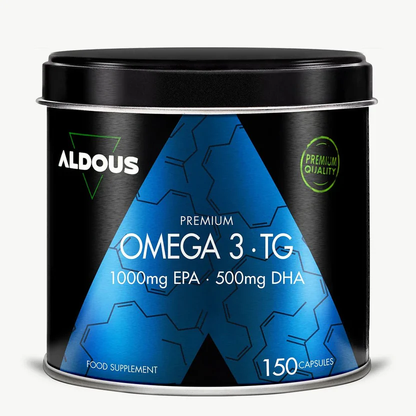 Omega 3 Premium Capsules 1000 mg EPA and 500 mg DHA Aldous Bio 150 Capsules