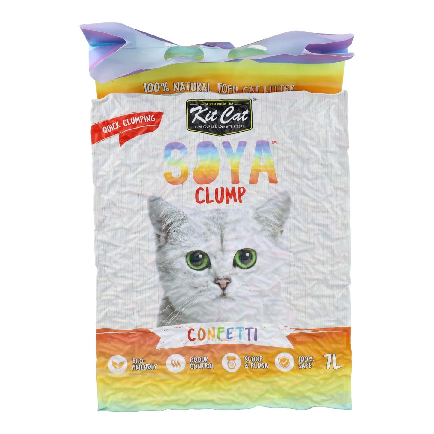 Kit Cat Arena Eco SoyaClump - Confetti 7 L Kattenbakvulling