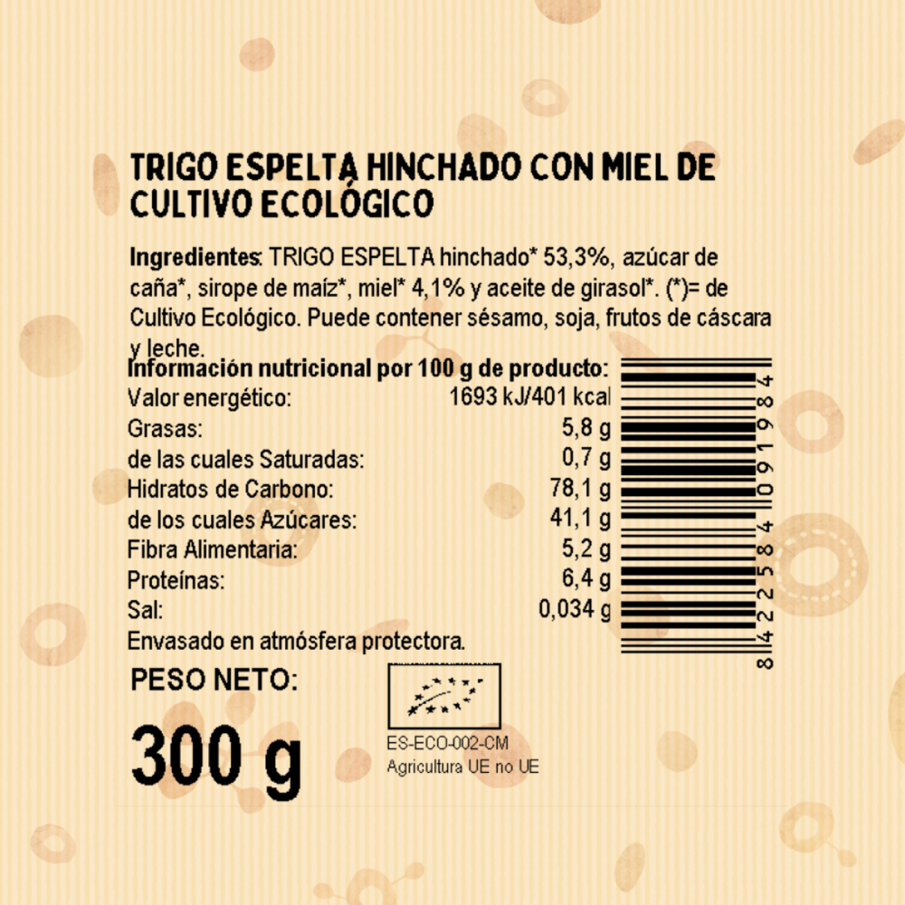 Gepofte spelt met honing Bio El Granero 300 g