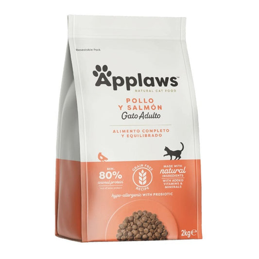 Applaws Cat Dry Adult Kip en Zalm 2 kg Graanvrij natuurlijk kattenvoer