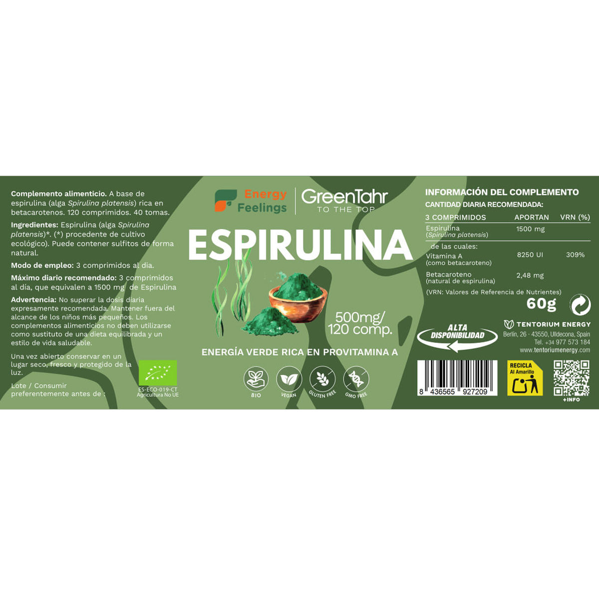 Spirulina ECO Energy Feelings 120 tabletten