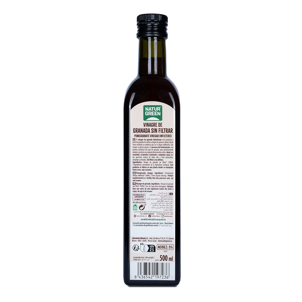 Ungefilterter Bio-Granatapfelessig NaturGreen 500 ml