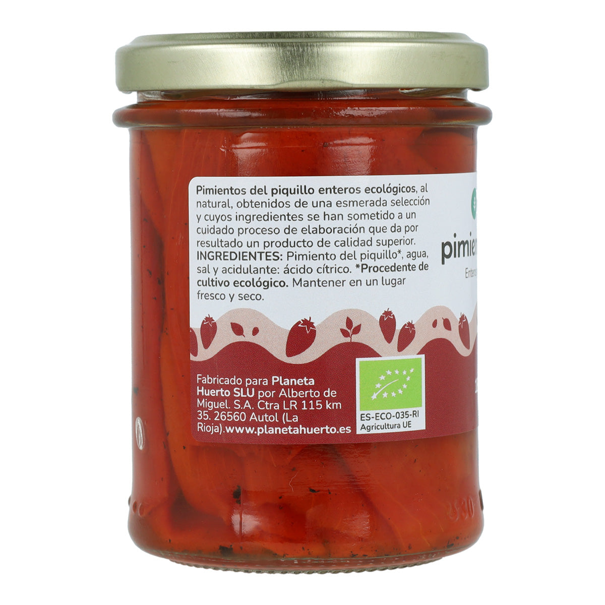 Pimiento piquillo entero ECO Planeta Huerto 185g