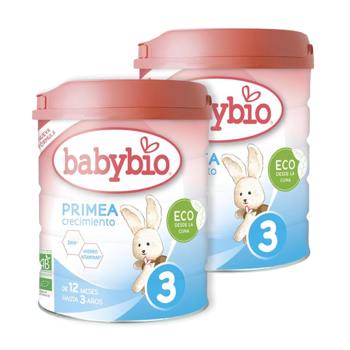 2er-Pack Bio-Milch Primea 3 (12 Monate bis 3 Jahre), 800 g Babybio