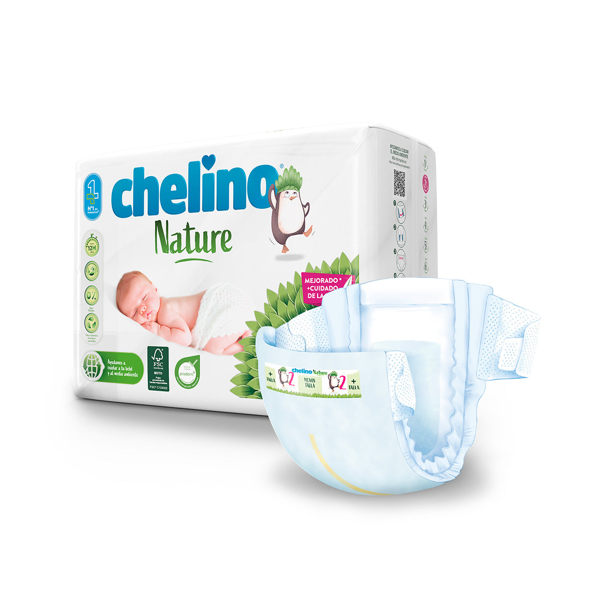 Pack 6 couches T2 3-6 kg Chelino Nature 28 unités