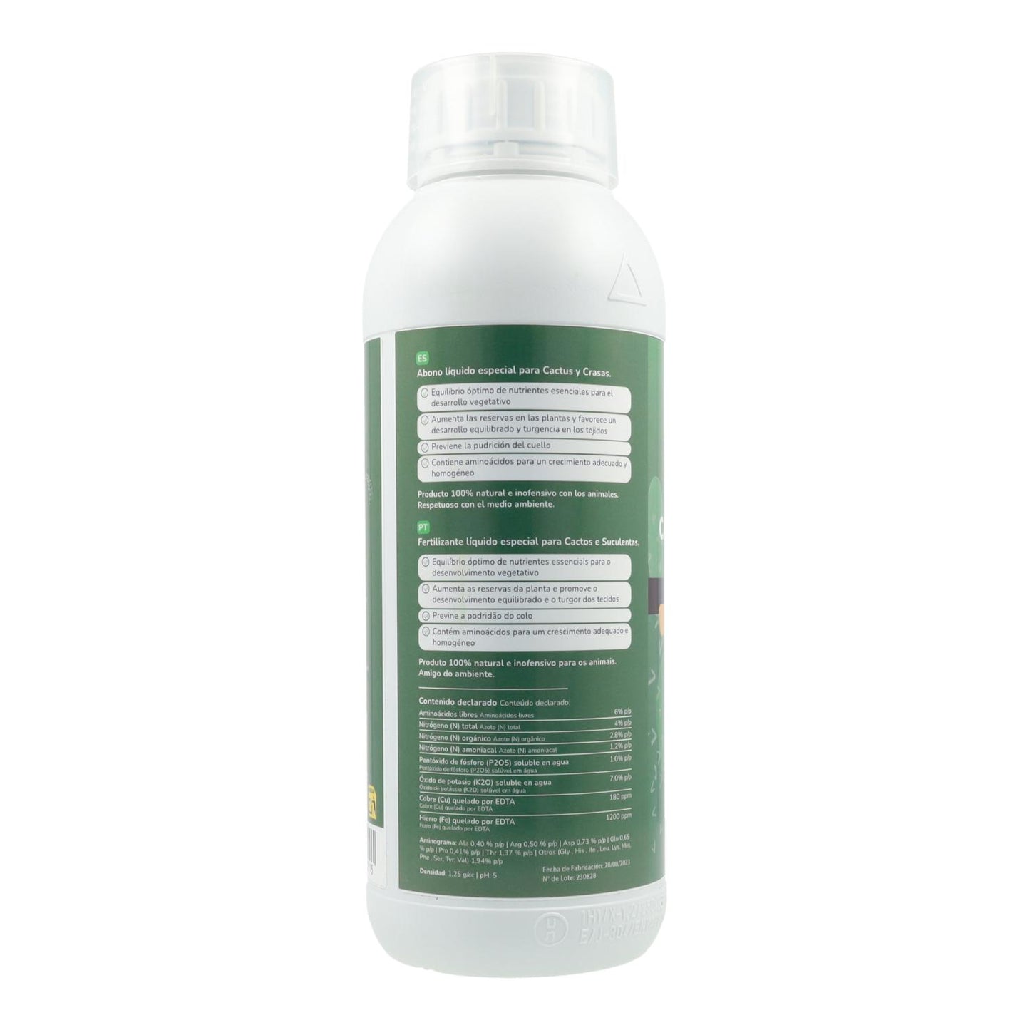 Fertilizzante liquido per cactus e crasa Planeta Huerto 1 l