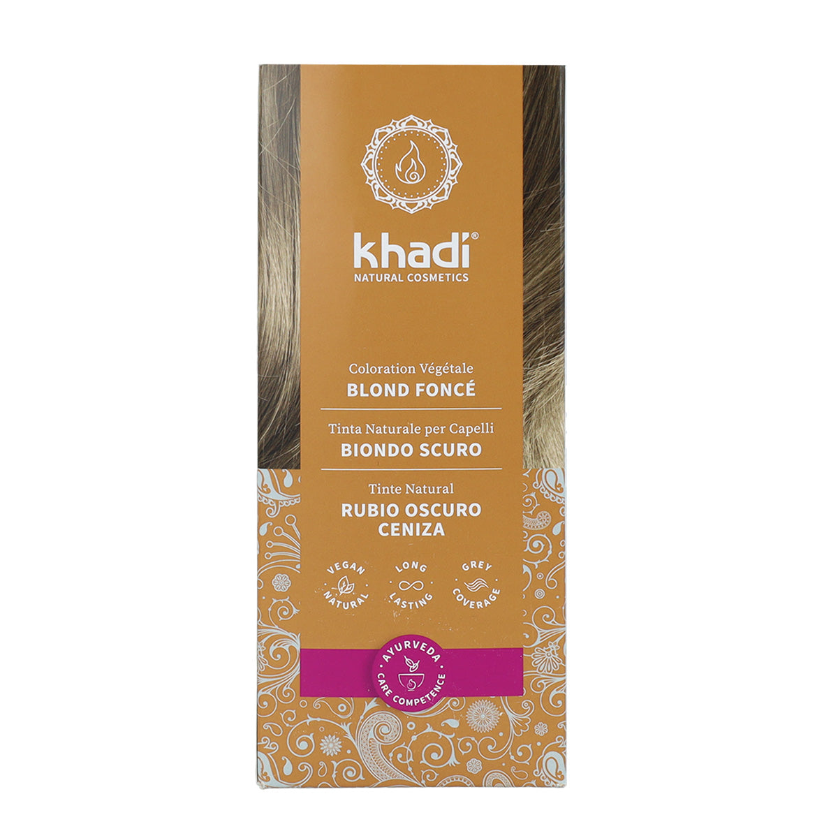 Natürliche Haarfarbe Dunkelblond Asche Khadi 100 g