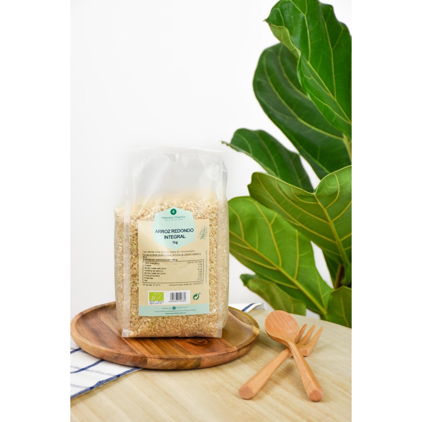 Förpackning 2x Rundkornigt fullkornsris ECO Planeta Huerto 1 kg