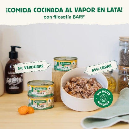 Pack Cerdo y verduras BARF para gatos 6 x 120 g Wild Balance