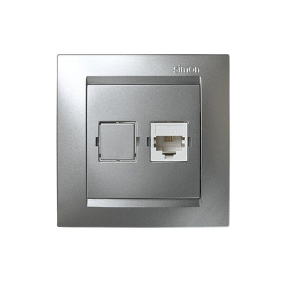 Simon 15 presa telefono in alluminio