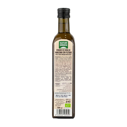 Pack 6x Vinagre de Sidra de Manzana Bio sin filtrar NaturGreen 500 ml