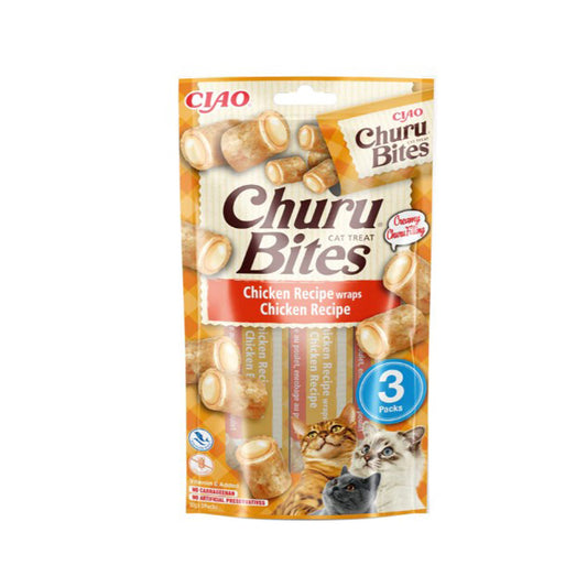 Churu Cat Bites Rezept mit Huhn Snack für Katzen 3 x 10 g
