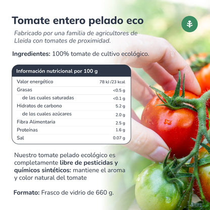 Tomate pelée entière ECO Planeta Huerto 660 g