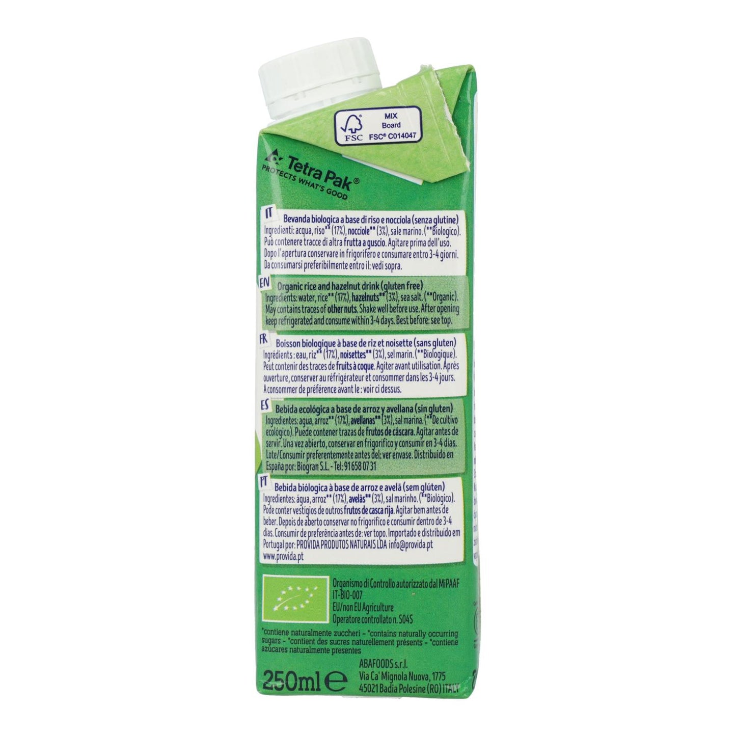 Bio-Reis- und Haselnussgetränk Isola Bio 250 ml
