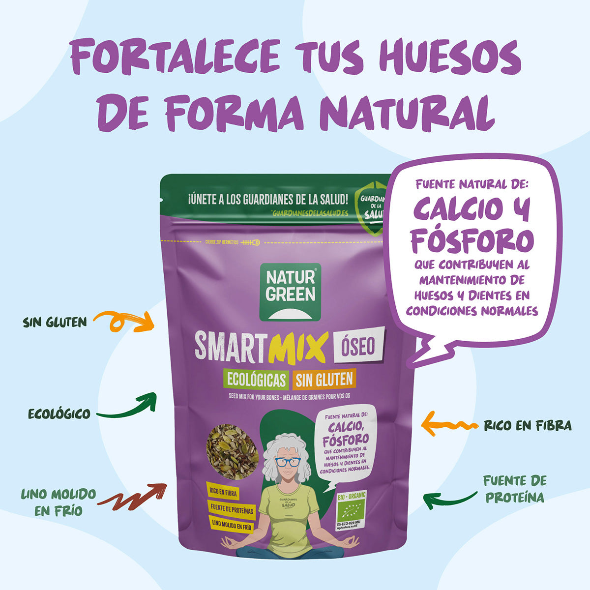 Mieszanka nasion SmartMix dla kości Bio Naturgreen 175 g
