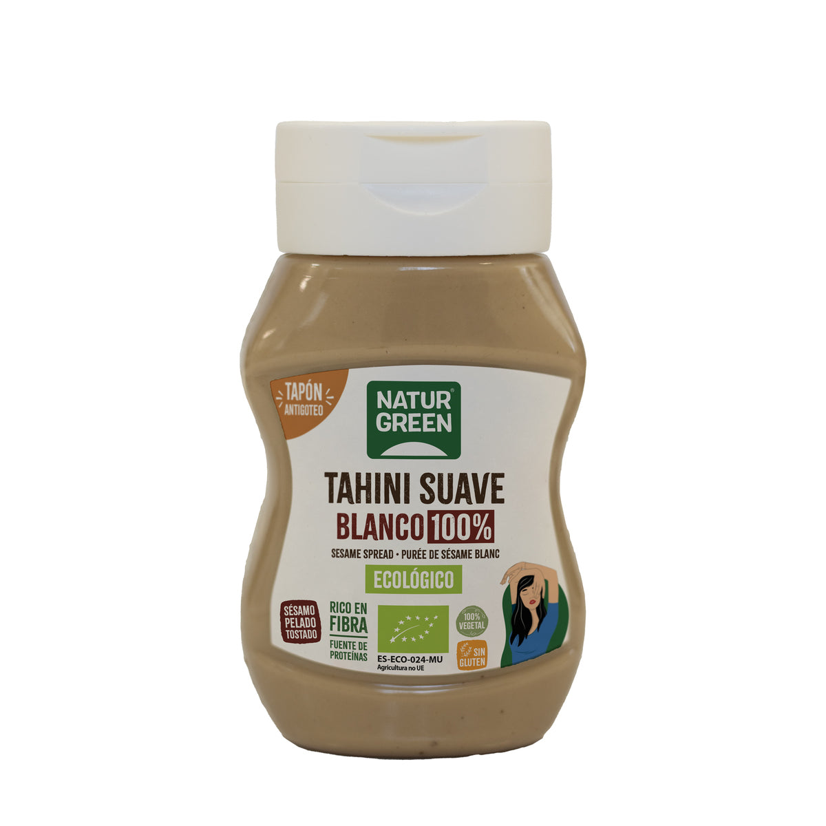 Tahini doux blanc anti-gouttes bio NaturGreen 270 g